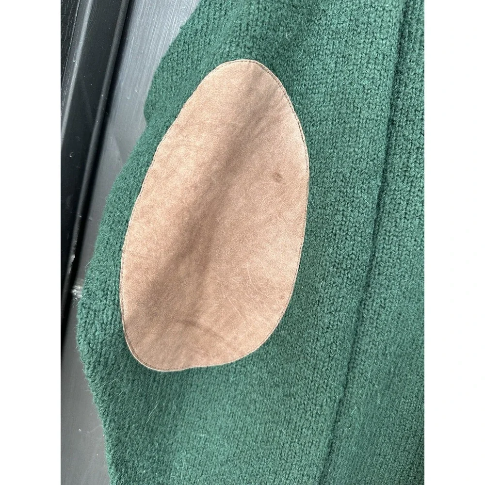Vintage‎ Polo Ralph Lauren Alpaca Wool Pullover V Neck Sweater Suede Elbow Patch